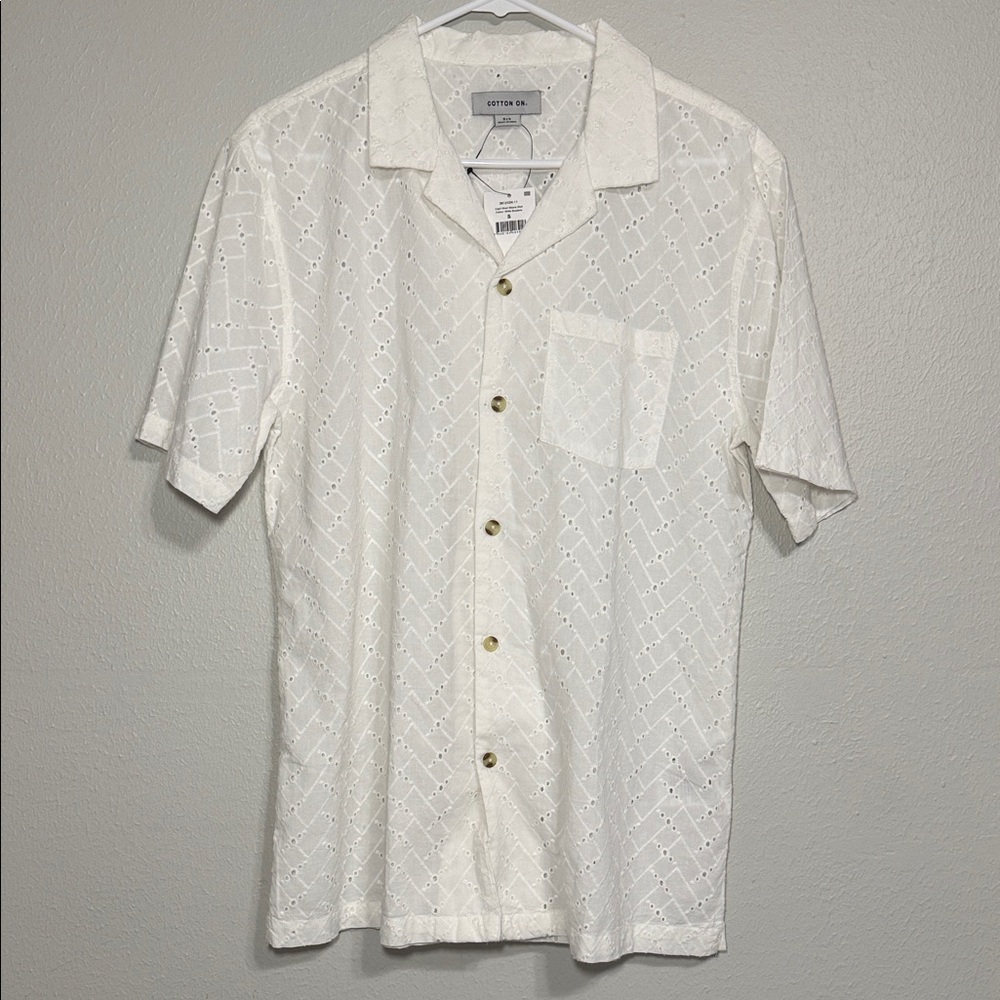 Cotton On White Casual Button-Down Shirt